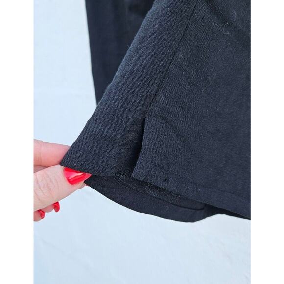 Vintage Max Studio Shorts Womens Size 8 Black Linen Spandex Knee Length Bermudas - Picture 4 of 12